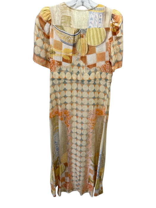 Hunter Bell Size 14 Yellow & Multi Cotton Buttons All Over Print Dress Yellow & Multi / 14