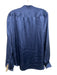 L'agence Size L Blue Silk Long Sleeve Buttons stand collar Blouse Top Blue / L