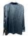 Lafayette 148 Size L Slate Blue Silk Long Sleeve Buttons Collar Blouse Top Slate Blue / L
