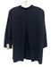 Akris Size 10 Navy Blue 3/4 Sleeve Buttons no Collar Top Navy Blue / 10