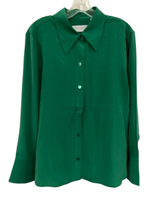 Equipment Size XL Green Silk Long Sleeve Buttons Collar Top Green / XL