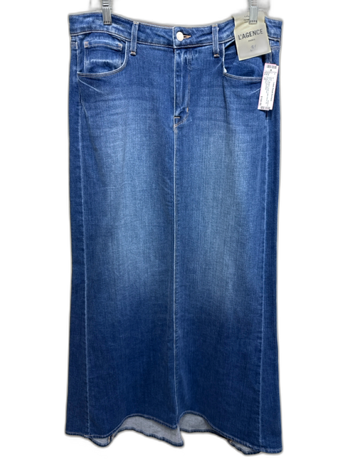 L'agence Size 31 Medium Wash Cotton Blend Zip Fly Pockets Skirt Medium Wash / 31
