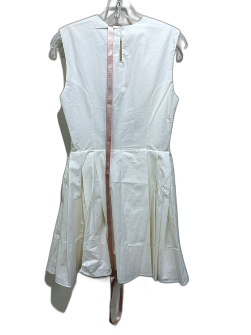 House of CB Size S/M White Cotton Sleeveless Pleated Princess Seams Dress White / S/M