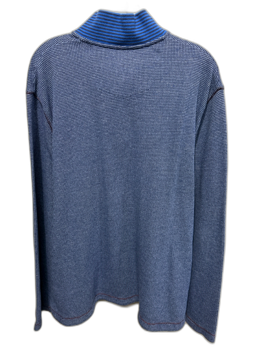Robert Graham Size 2XL Blue Cotton Micro Quarter Button Men's Sweater Blue / 2XL