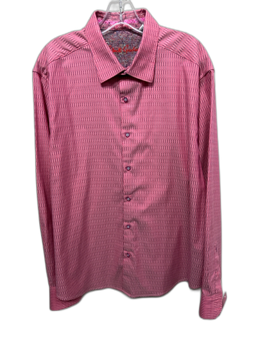 Robert Graham Size 2XL Pink Cotton Abstract Button up Men's Long Sleeve Shirt Pink / 2XL