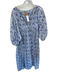 Clara The Label Size XS Purple & Green Cotton Long Balloon Sleeve V Neck Dress Purple & Green / XS