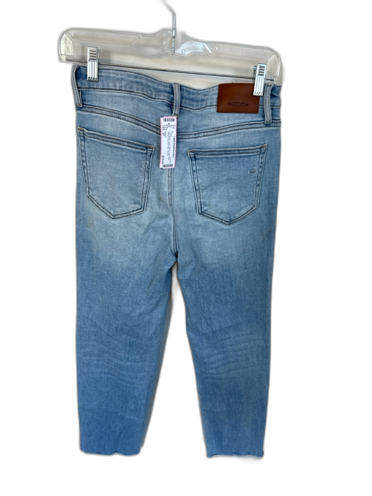 Hidden Size 27 Light Wash Cotton Blend High Waist Straight Leg Raw Hem Jeans Light Wash / 27