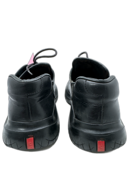 Prada Shoe Size 11 AS IS Black Leather Solid Sneaker Men's Shoes Black / 11