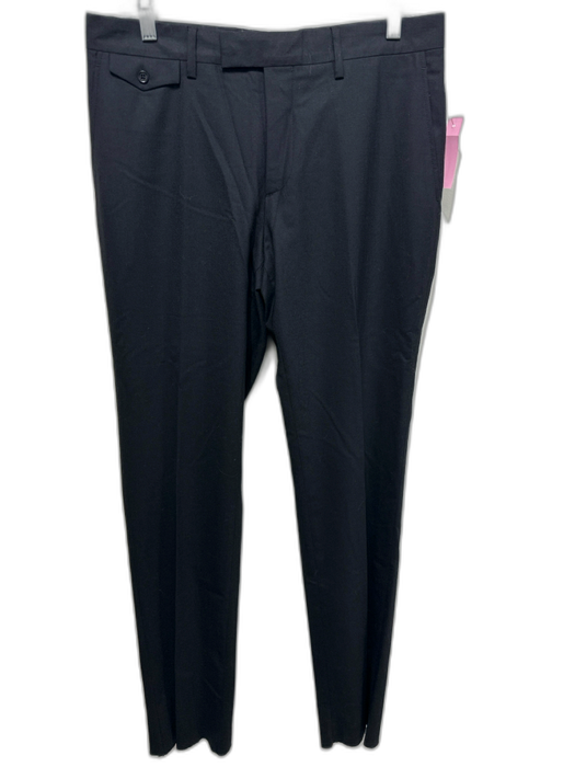 John Varvatos NWT Size Est 32 Black Wool Blend Solid Slim Dress Men's Pants Black / Est 32