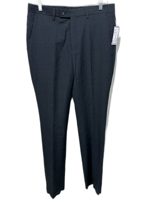 John Varvatos Size 48 Black Synthetic Solid Dress Cuffed Men's Pants Black / 48