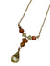Swarovski Gold, Orange & Yellow Crystal Tear Drop Gold Tone Metal Necklace Gold, Orange & Yellow