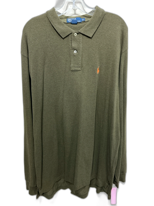 Polo Size XL Green Cotton Solid Men's Long Sleeve Shirt Green / XL