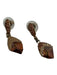 Swarovski Brown & Gold Gold Tone Metal Pave Crystal drop Post Back Earrings Brown & Gold