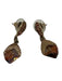 Swarovski Brown & Gold Gold Tone Metal Pave Crystal drop Post Back Earrings Brown & Gold
