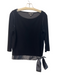 Scott McClintock Size S Black Polyester & Spandex Velvet Solid 3/4 Sleeve Top Black / S
