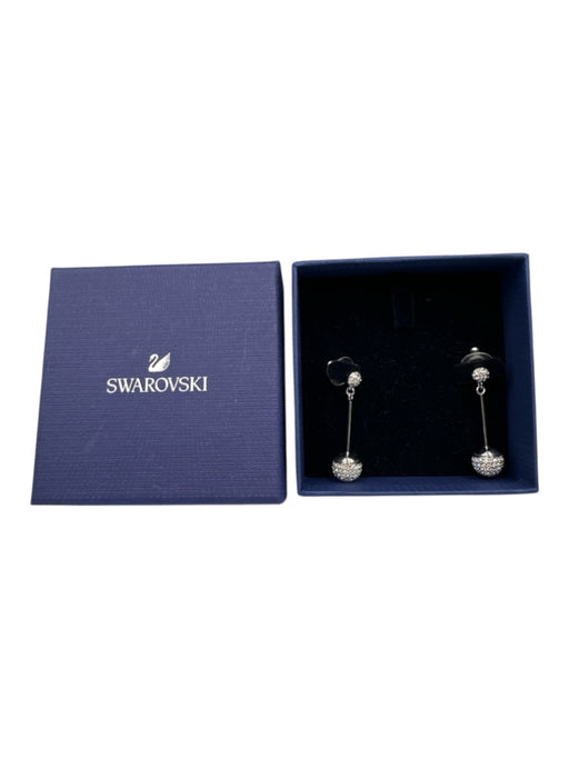Swarovski Silver Plated Silver Tone drop Crystal Jewelry Silver