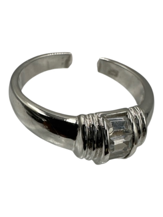 No Brand Silver Sterling Silver Ring Crystal Detail Jewelry Silver