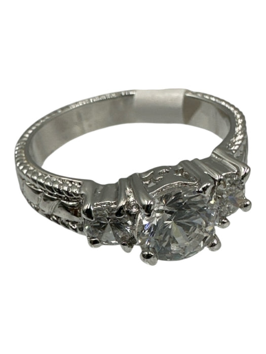 No Brand Silver Sterling Silver Braided Band Crystal Details Jewelry Silver
