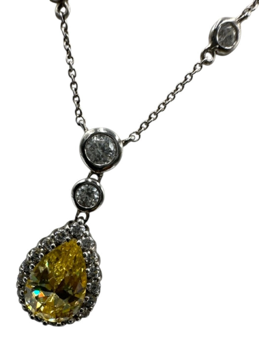 No Brand Silver & Yellow Sterling Silver Yellow Accent Tear Drop Design Jewelry Silver & Yellow