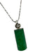No Brand Silver Tone Small Stone Jade Pendant Necklace Crystal Detail Jewelry Silver Tone