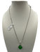 No Brand Silver Tone Small Stone Jade Pendant Ball Detail Necklace Jewelry Silver Tone
