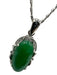 No Brand Silver Tone Small Stone Jade Pendant Bow Detail Crystal Jewelry Silver Tone