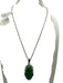 No Brand Silver Tone Small Stone Jade Pendant Bow Detail Crystal Jewelry Silver Tone