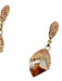 No Brand Brown Gold Tone Drop Crystal Detail Earring Jewelry Brown