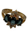 No Brand Gold & Blue Gold Tone Blue stone Crystal Details Ring Jewelry Gold & Blue