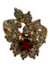 No Brand Gold & Red Gold Tone Red Stone Crystal Ring Jewelry Gold & Red