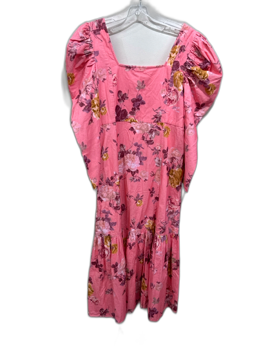 Love Shack Fancy Size 8 Pink, Yellow & red Cotton Floral Corduroy Dress Pink, Yellow & red / 8