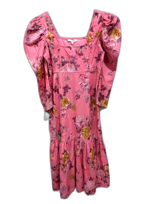 Love Shack Fancy Size 8 Pink, Yellow & red Cotton Floral Corduroy Dress Pink, Yellow & red / 8