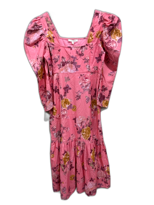 Love Shack Fancy Size 8 Pink, Yellow & red Cotton Floral Corduroy Dress Pink, Yellow & red / 8