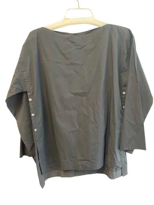 J. Crew Size XS Black 100% Cotton Regenerative Cotton Side Buttons Oversized Top Black / XS