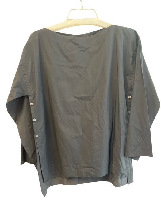 J. Crew Size XS Black 100% Cotton Regenerative Cotton Side Buttons Oversized Top Black / XS