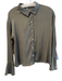 Free People Size XS Green Polyester Satin Solid Button Down Blouse Top Green / XS