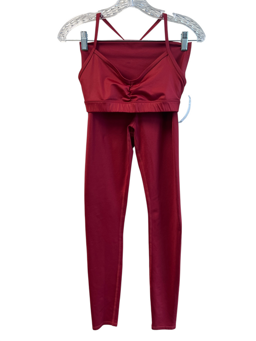 Alo Size S Red Polyester Blend Legging Sports Bra Set Pant Set Red / S