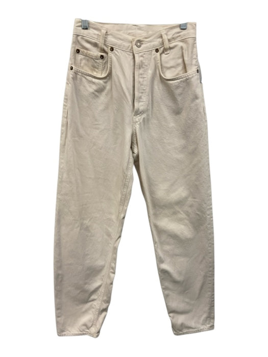 Agolde Size 25 White Cotton Button Fly Wide Leg High Rise Jeans White / 25