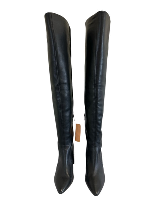 Vince Camuto Shoe Size 8.5 Black Leather & Textile Upper Ribbed back Boots Black / 8.5