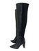 Vince Camuto Shoe Size 8.5 Black Leather & Textile Upper Ribbed back Boots Black / 8.5