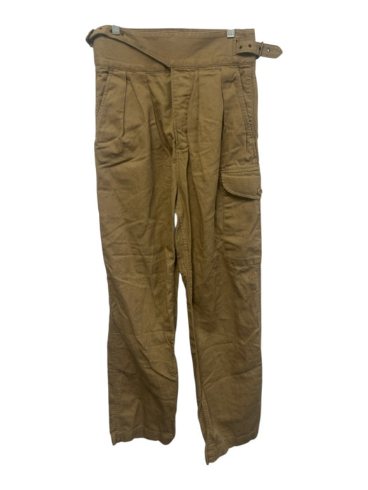 Banana Republic Size 0 Khaki Beige Cotton & Linen Buckle Pleated Cargo Pants Khaki Beige / 0