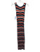 Karen Millen Size M Black, Red, White Viscose Sleeveless Stripe Knit Maxi Dress Black, Red, White / M