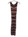 Karen Millen Size M Black, Red, White Viscose Sleeveless Stripe Knit Maxi Dress Black, Red, White / M