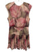 Ted Baker Size 2 Pink, Gray, Purple Polyester Sleeveless Abstract Floral Dress Pink, Gray, Purple / 2