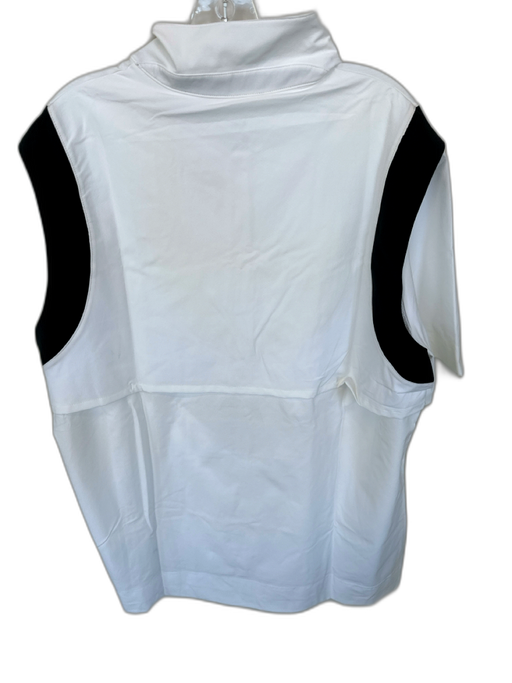 Nike Size L White & Black Polyester Blend UGA Front Zip Athletic Men's Polo White & Black / L