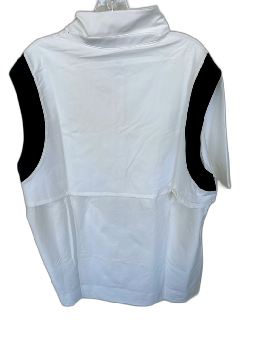 Nike Size L White & Black Polyester Blend UGA Front Zip Athletic Men's Polo White & Black / L