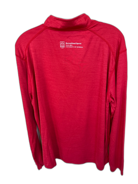 Red & White Polyester UGA Long Sleeve Golf Men's Pullover Red & White / L