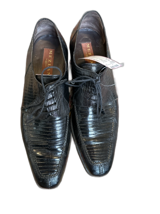 Mezlan Shoe Size 11.5 Black Leather Croc Embossed Men's Loafers Black / 11.5