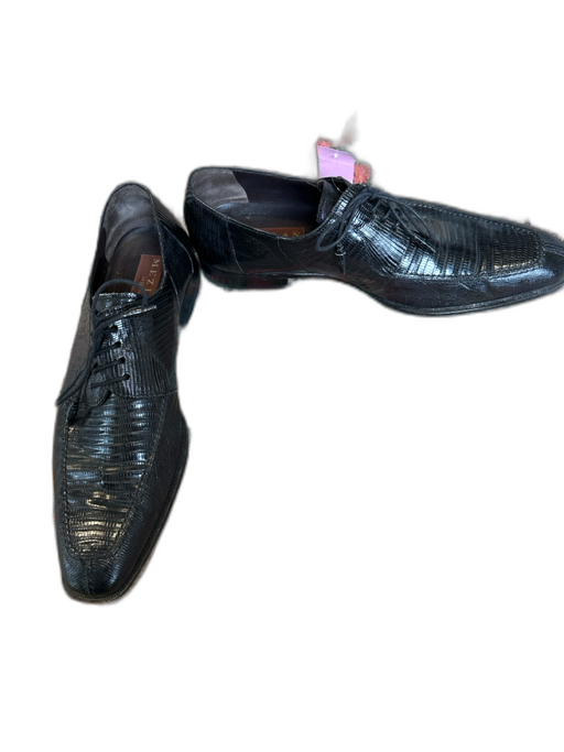 Mezlan Shoe Size 11.5 Black Leather Croc Embossed Men's Loafers Black / 11.5