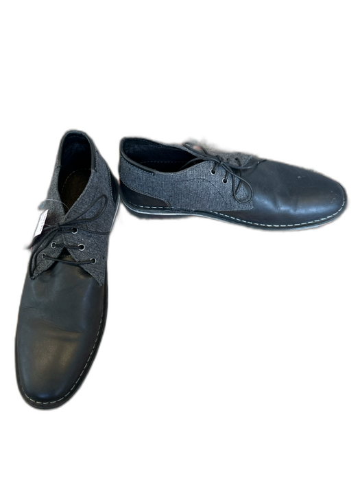 Steve Madden Shoe Size 11.5 Gray & Black Leather & Canvas Tweed Lace Up Loafers Gray & Black / 11.5